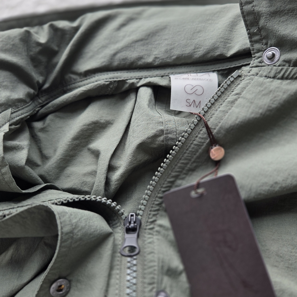 CALIA NEW by Carrie Underwood Journey Trench Coat in the color "Thyme" - Picture 3 of 7